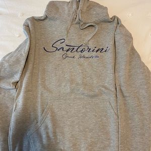 Gray Santorini, Greece Hoodie